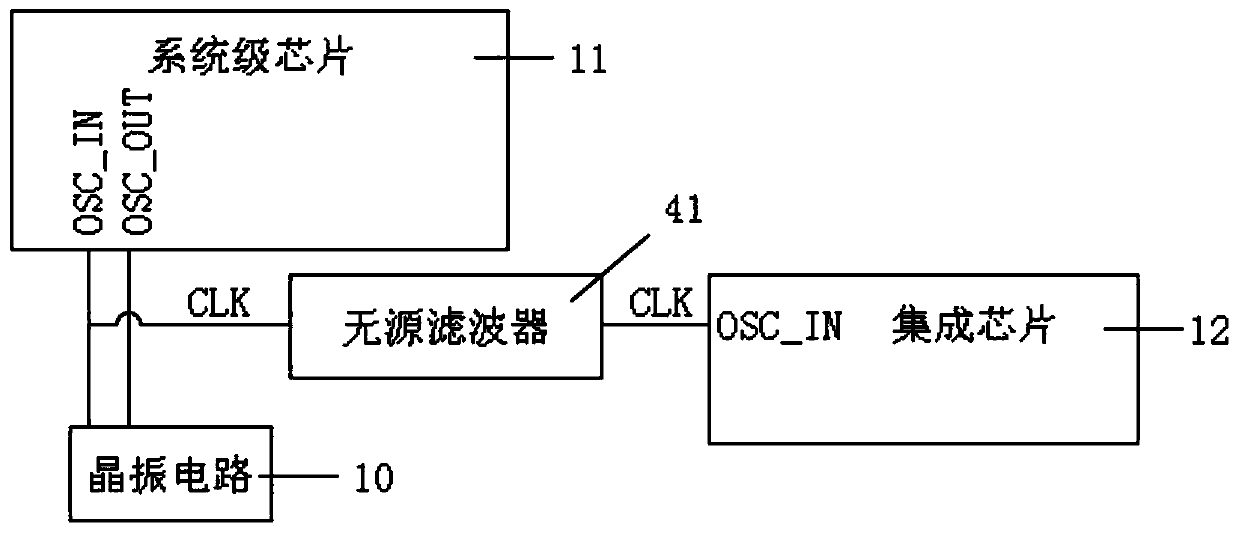 Passive crystal oscillator sharing circuit