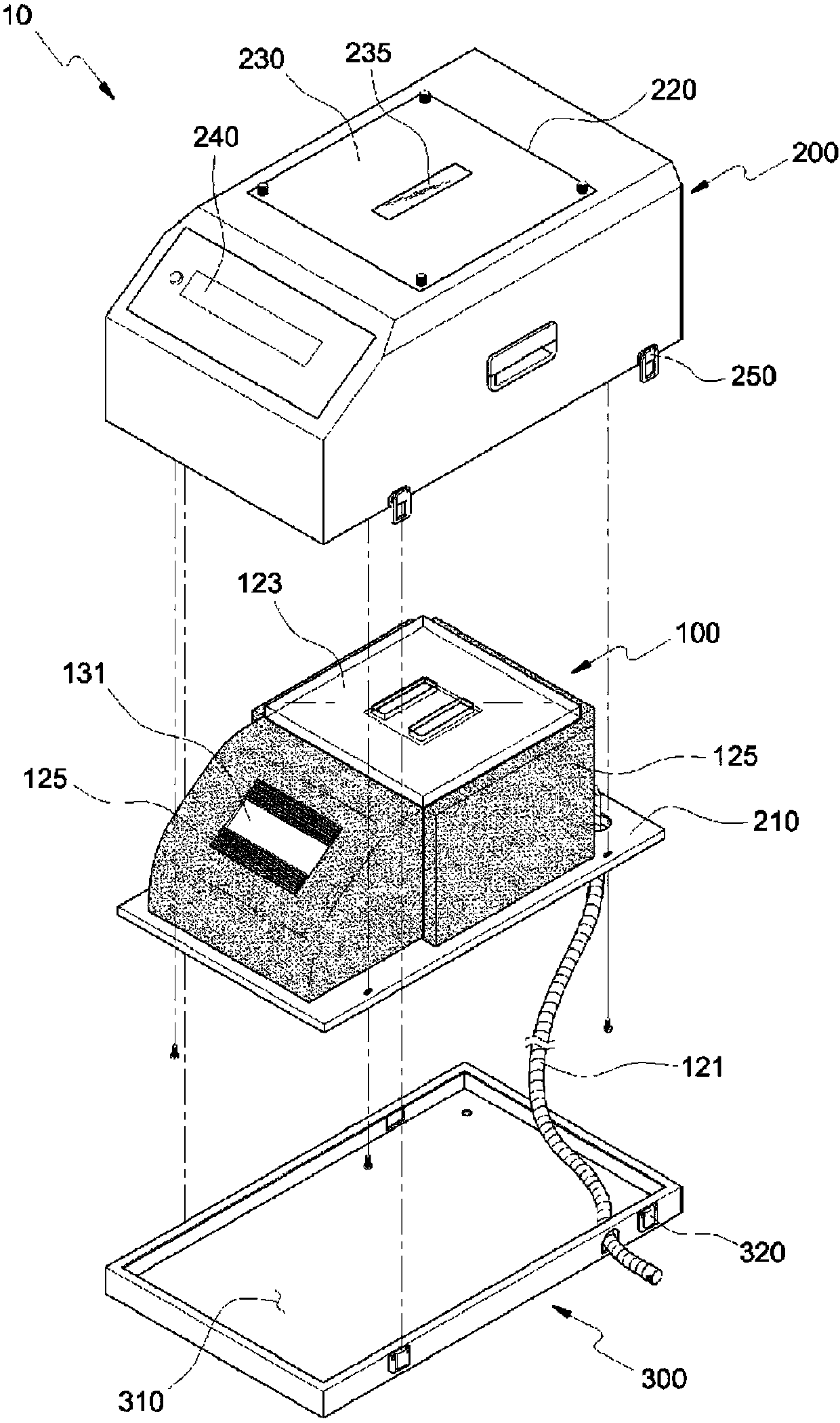 Pad shoe dust removal device