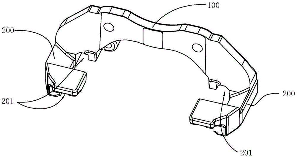 A positioning fixture for an automobile brake caliper bracket