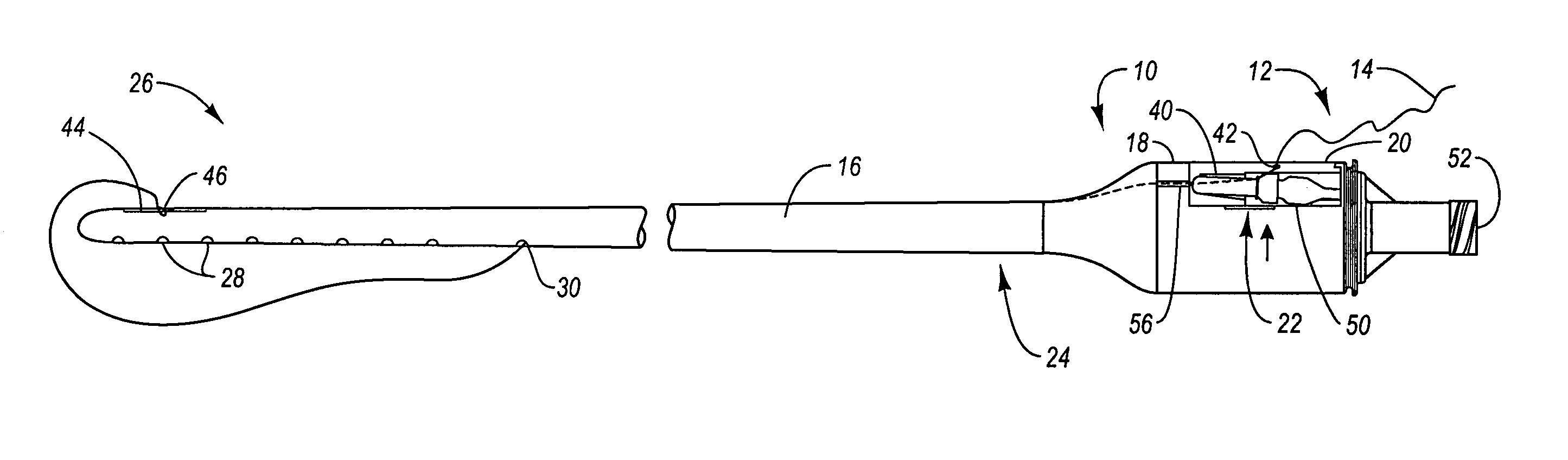 Drainage catheter with locking hub