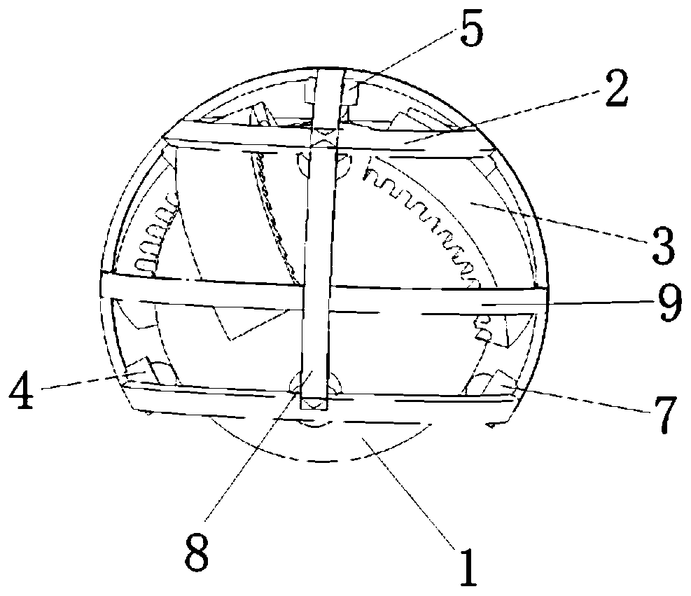 Spherical induction motor without output shaft