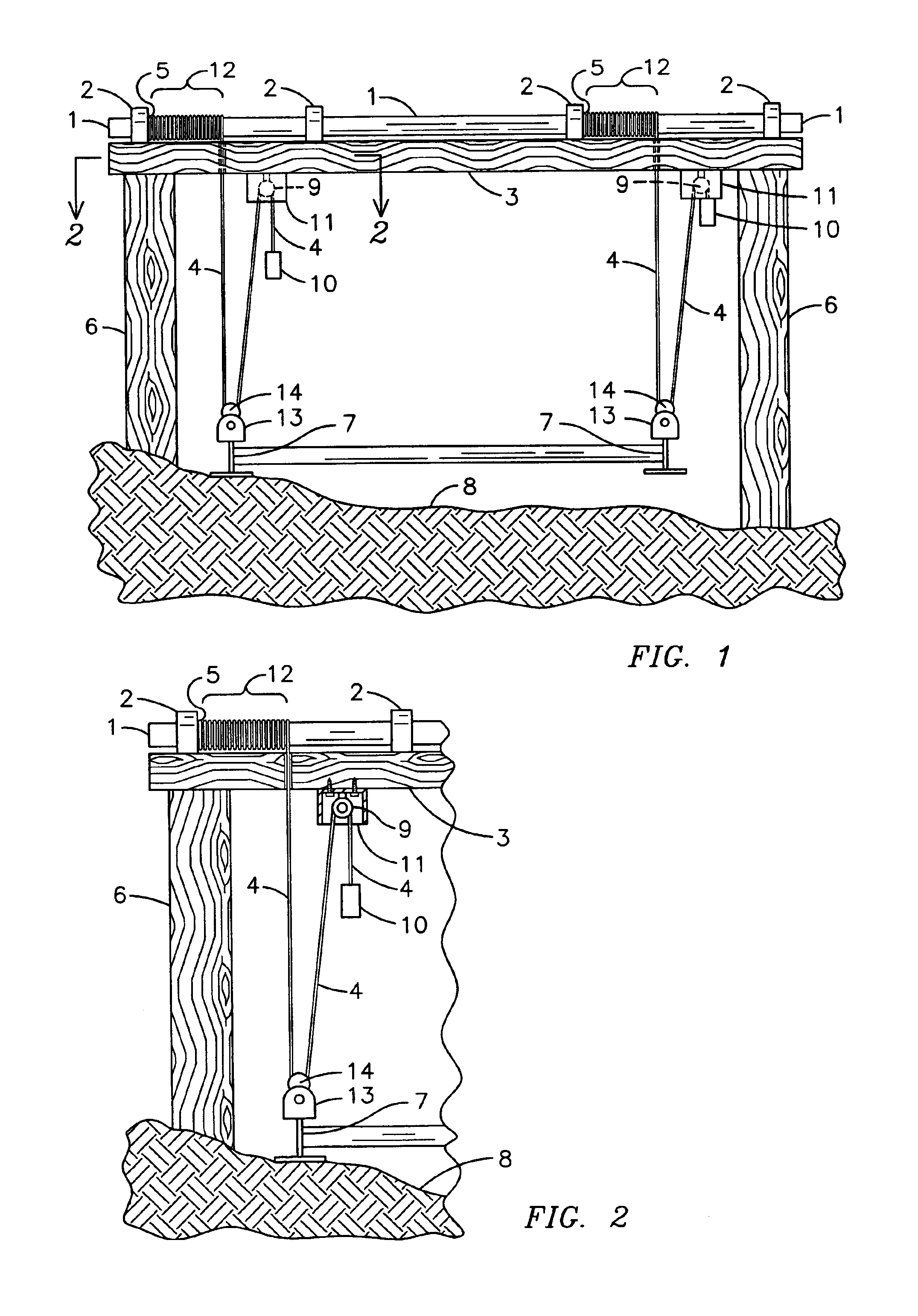 Device for maintaining tension on lift cables