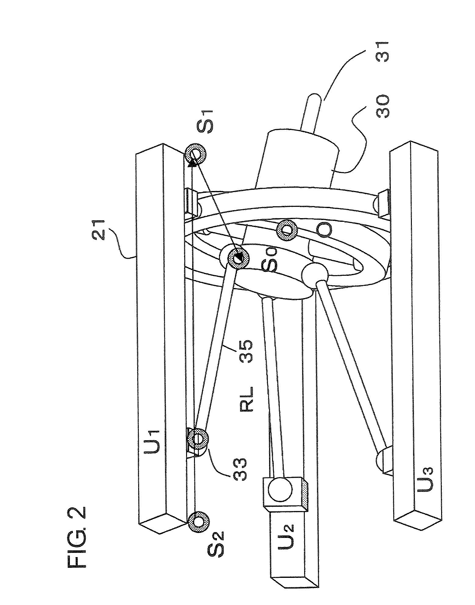 Three degree of freedom parallel mechanism, multi-axis control machine tool using the mechanism and control method for the mechanism