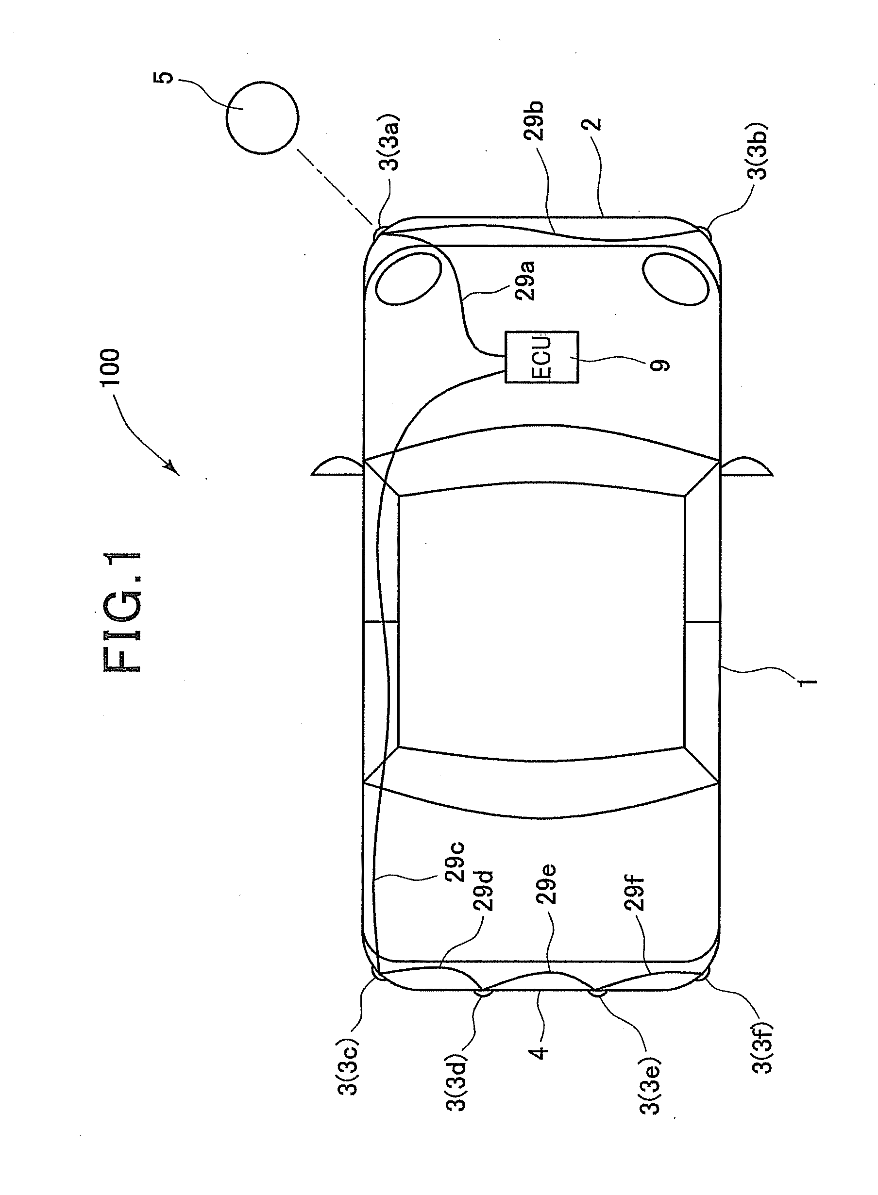 Distance sensor for vehicle with electrical connector