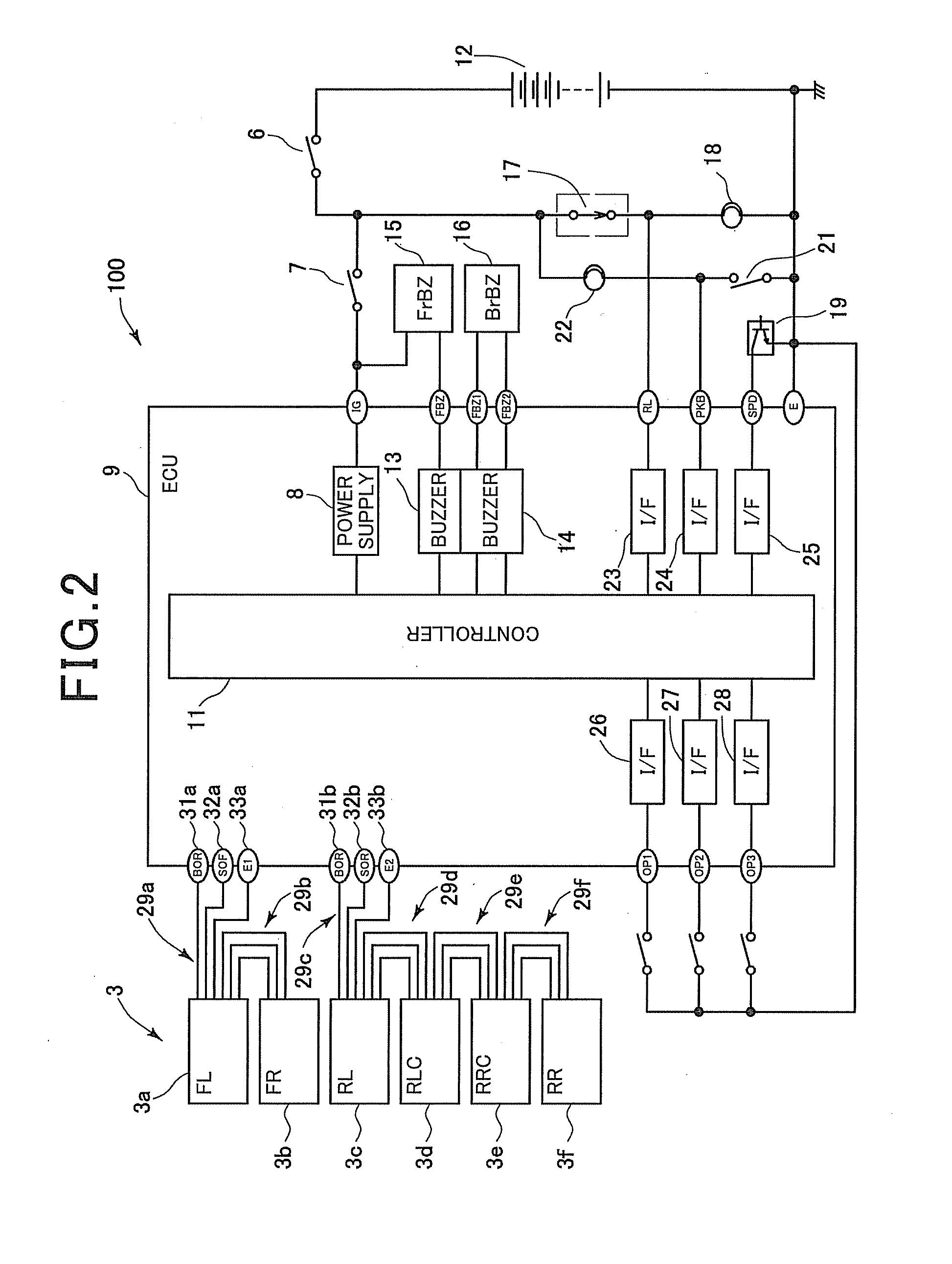 Distance sensor for vehicle with electrical connector