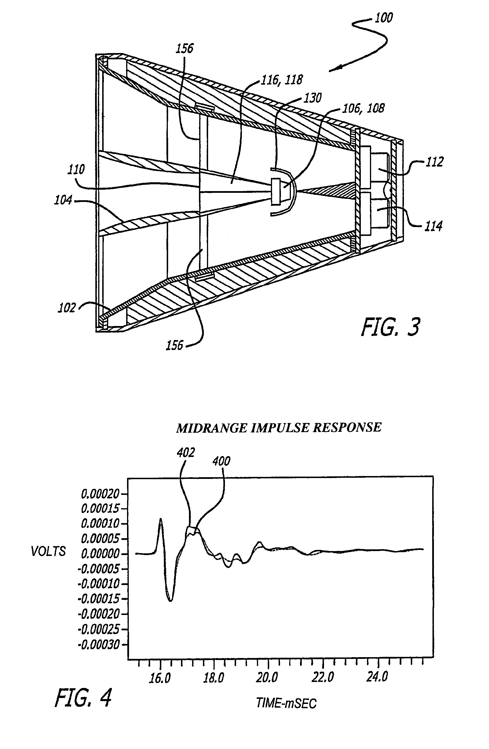 Sound system having a HF horn coaxially aligned in the mouth of a midrange horn