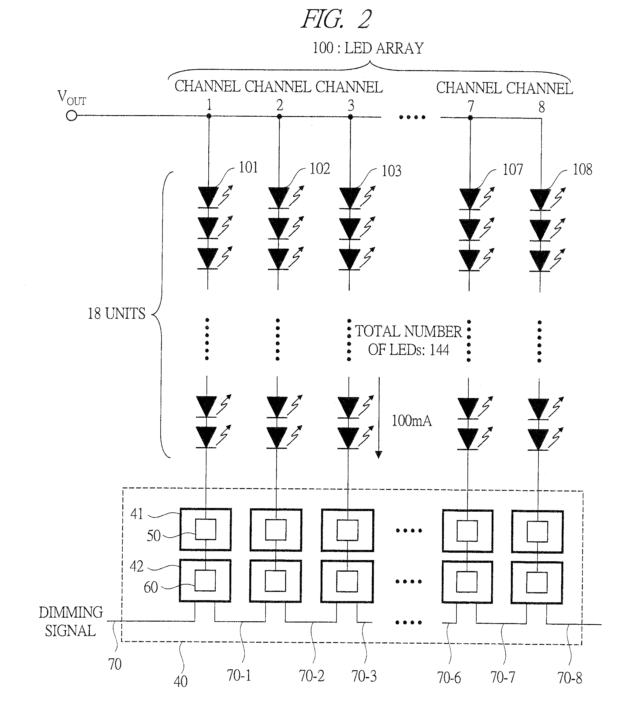 LED driving circuit, semiconductor element and image display device