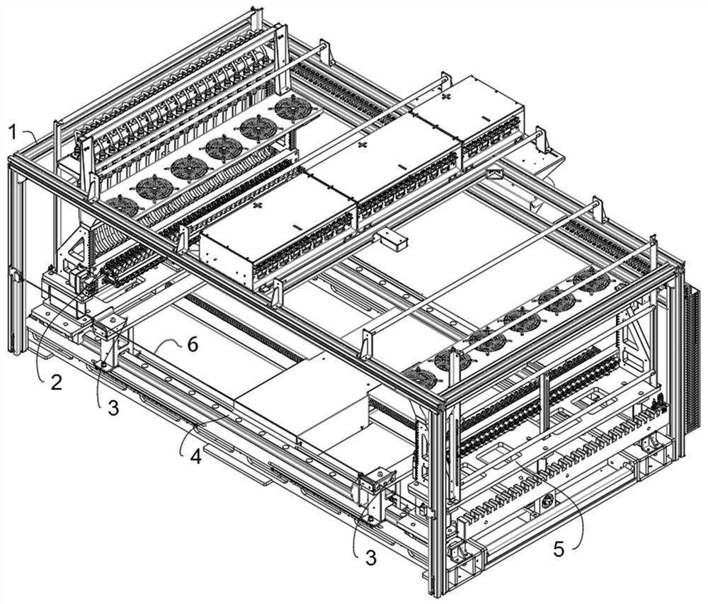 A quick-change needle bed for a power battery