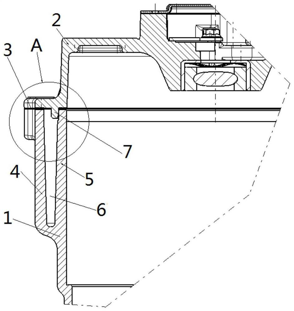 New energy automobile motor end cover connecting structure