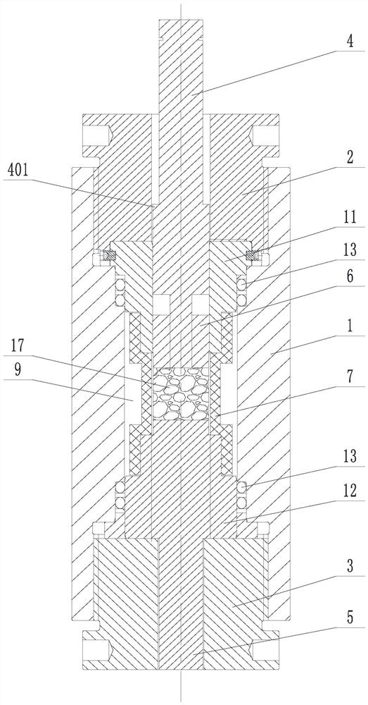 Rock core tensile strength testing device and method under confining pressure based on Brazilian splitting