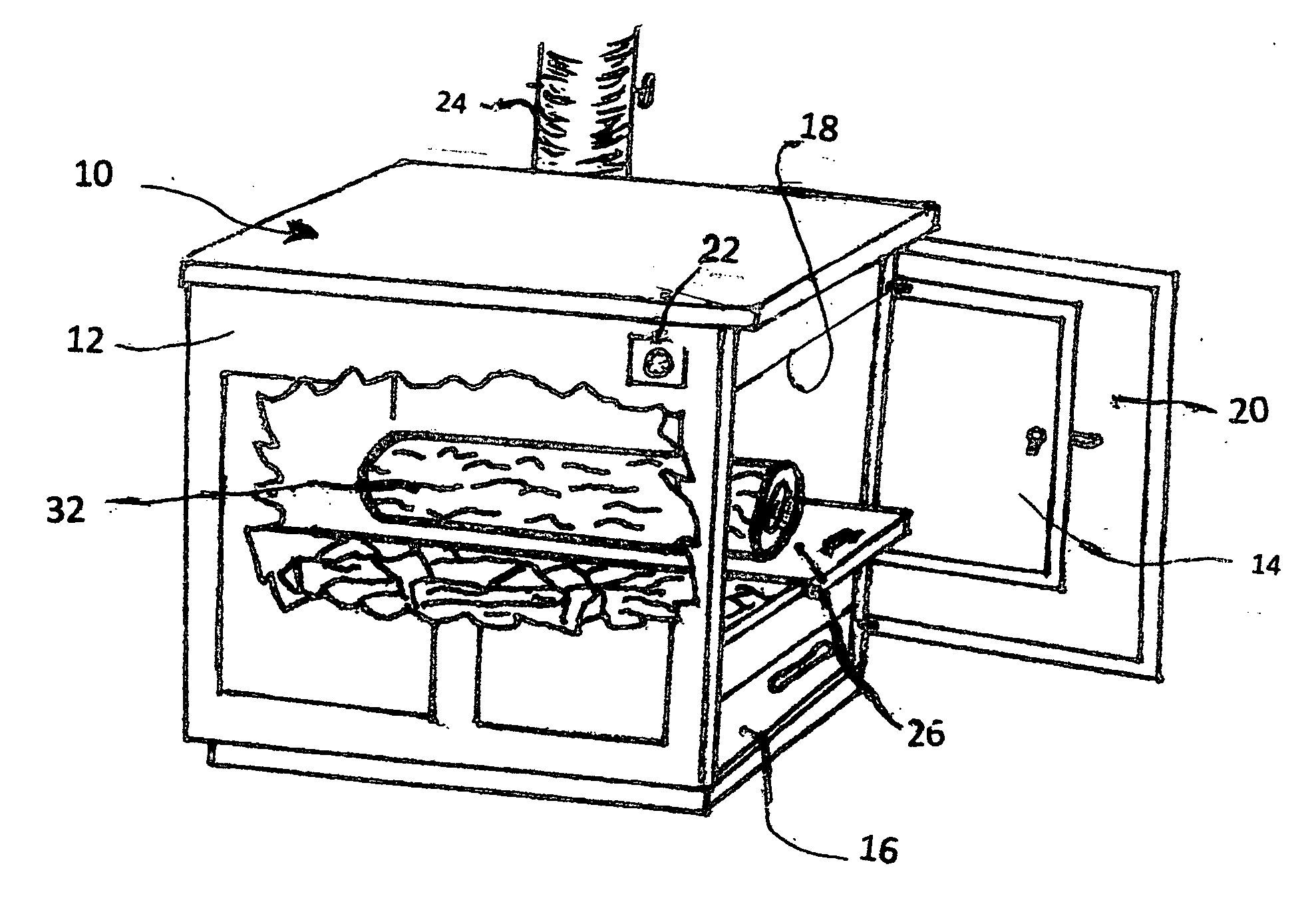 Log slide for stove