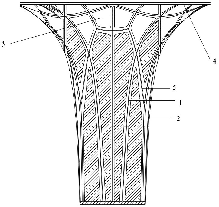 A columnar hyperbolic mirror support system and its construction method