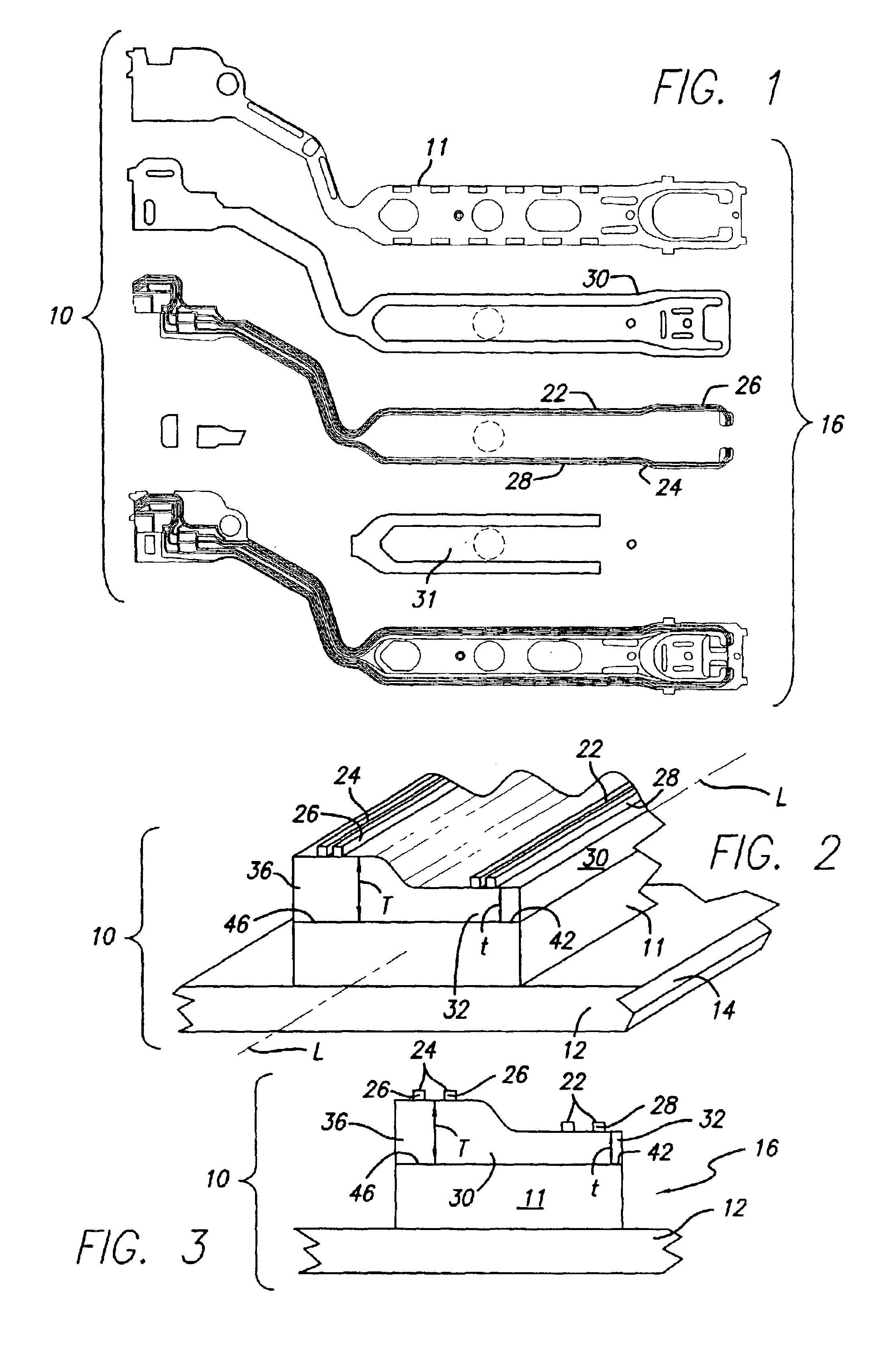 Trace flexure suspension with differential insulator and trace structures for locally tailoring impedance