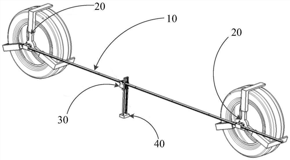 Automobile longitudinal passing angle measuring device and measuring method