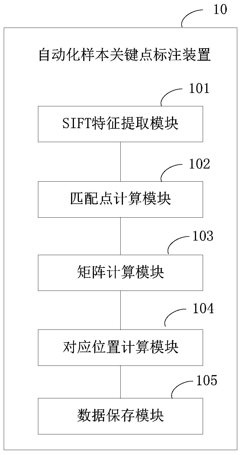 Automatic sample key point labeling method, device and system