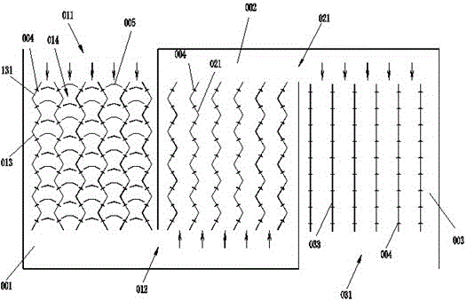 Flocculation reaction pool of maze turbulent folded plate