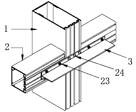 Connecting structure of beam and column in glass curtain wall