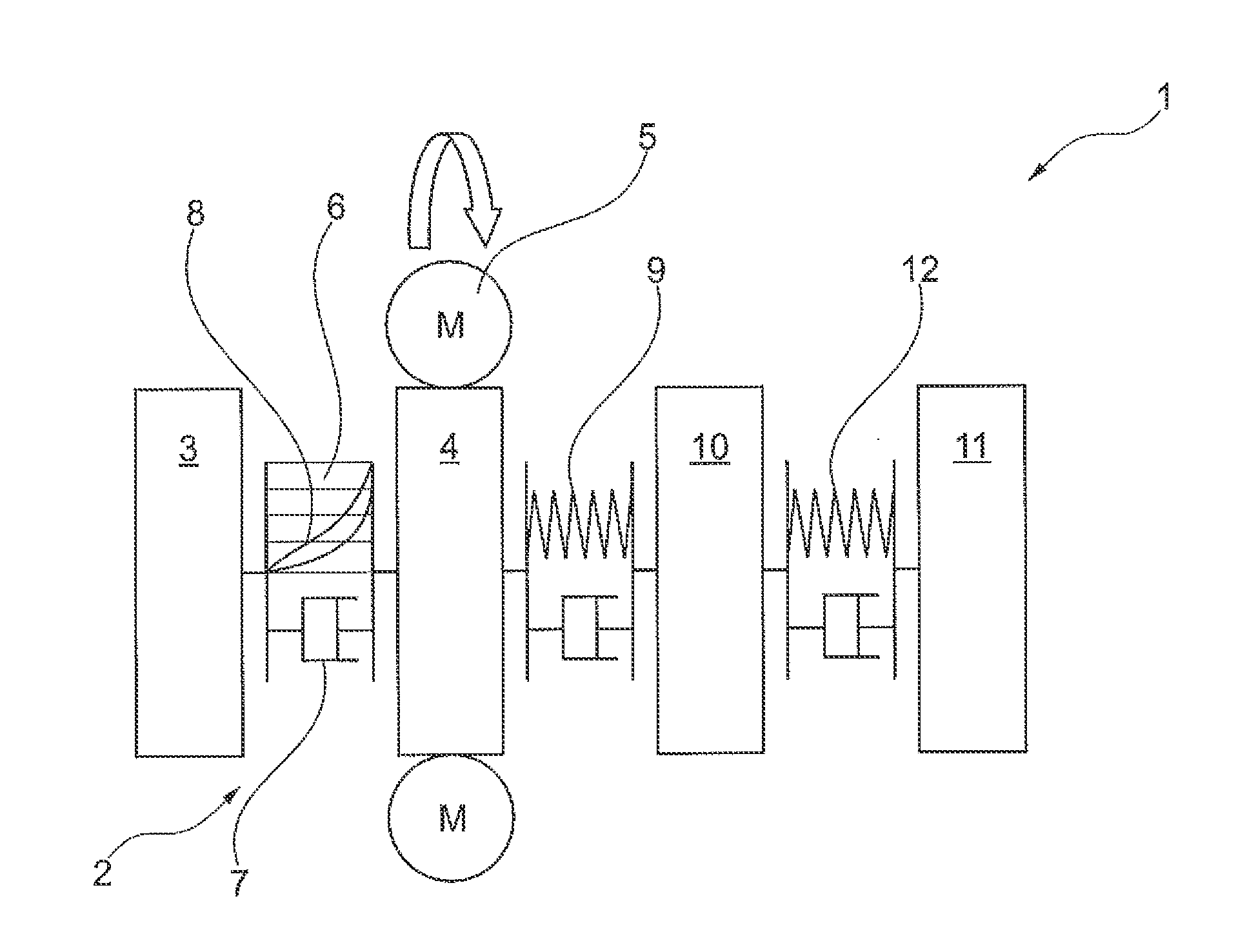 Hybrid drivetrain having active torsional vibration damping, and method for carrying out the active torsional damping