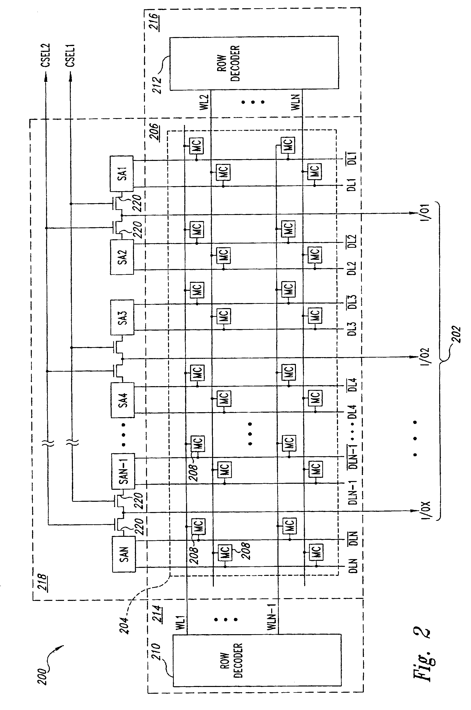 Memory device having a relatively wide data bus