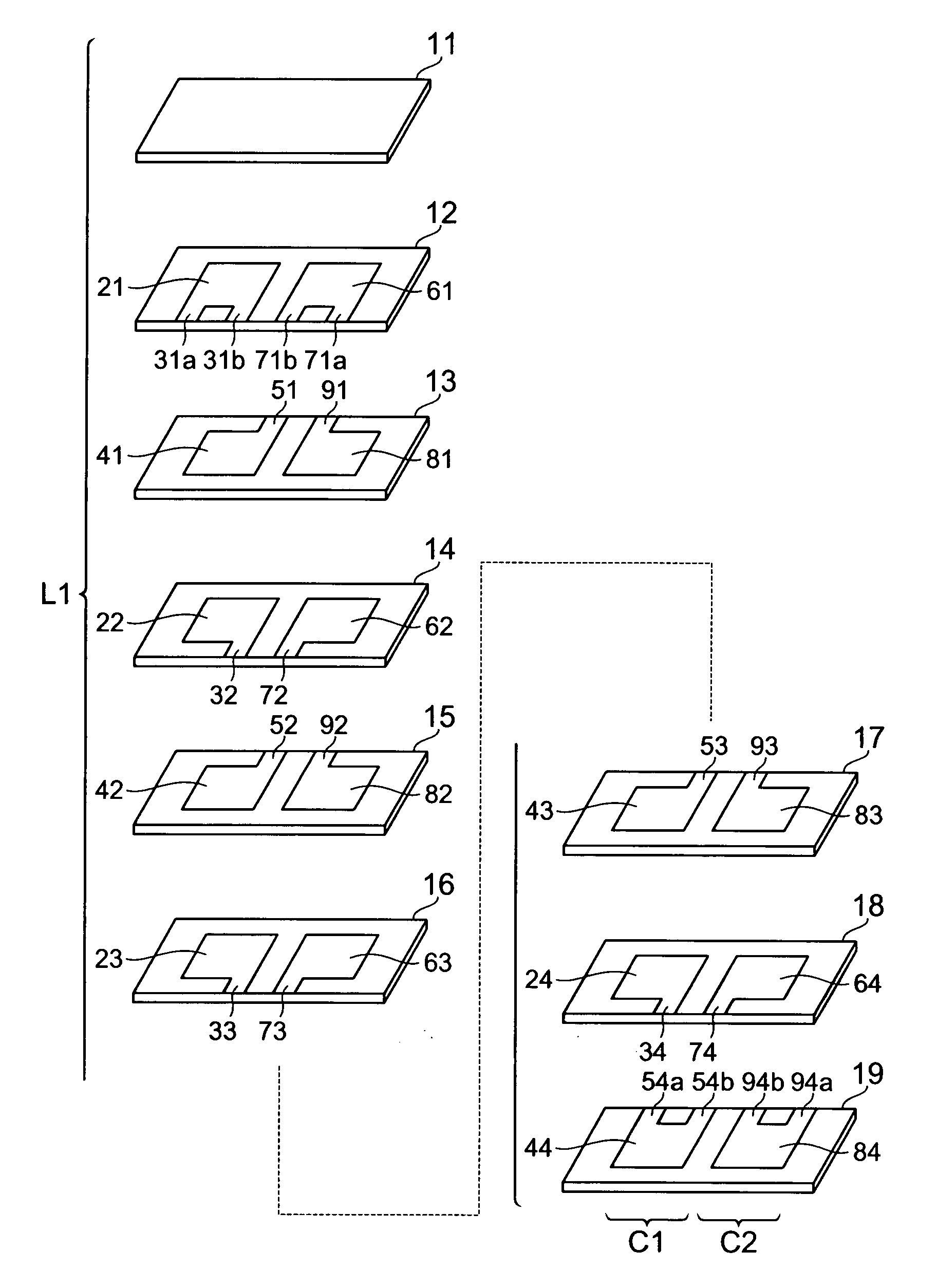 Multilayer capacitor array