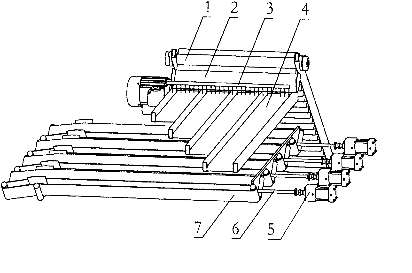 A multi-channel fruit and vegetable sorting machine with uniform feeding and single row sorting device