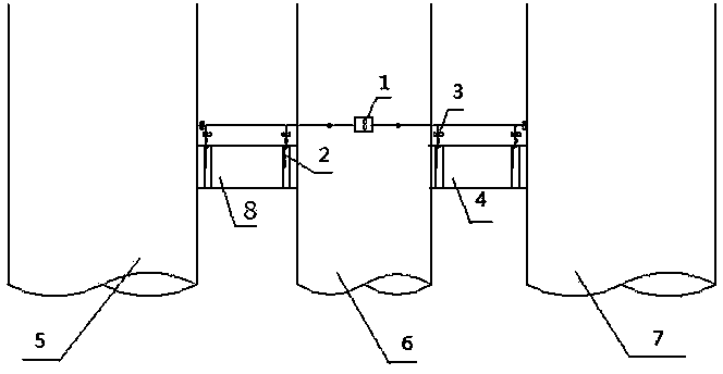 Tunnel smoke control device for supplying air from parallel tunnels