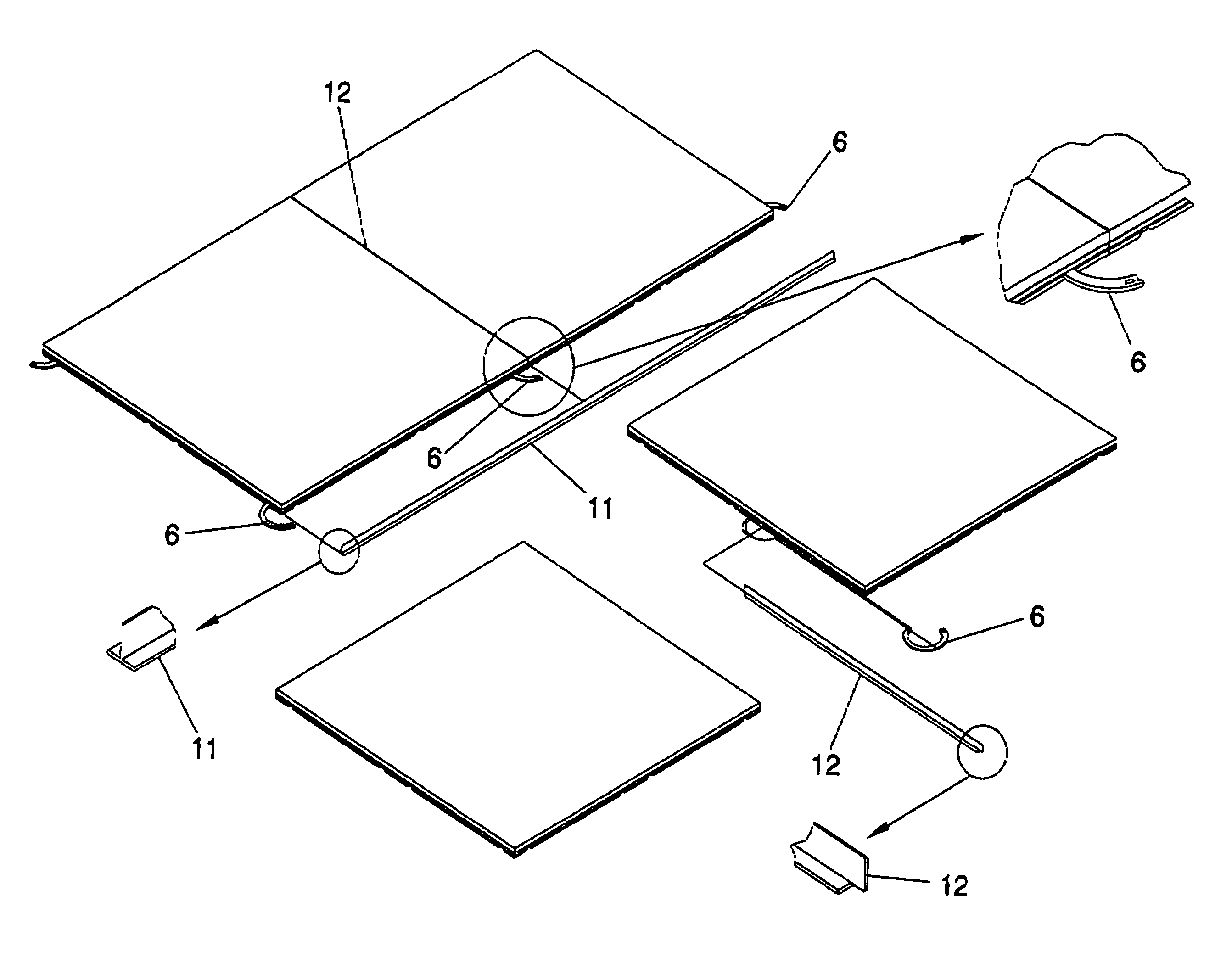Assembly system for floor and/or wall tiles