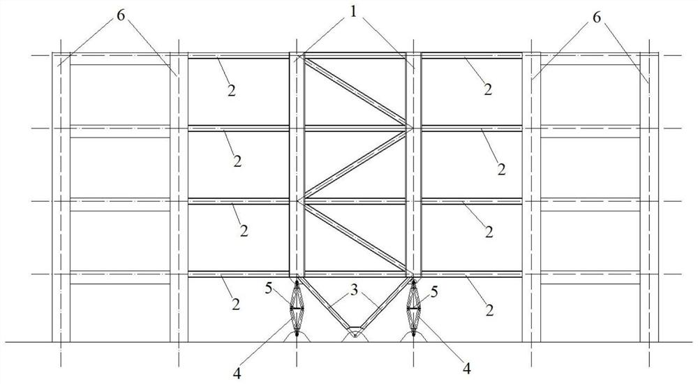 Efficient damping swing wall with scissor type amplifying device