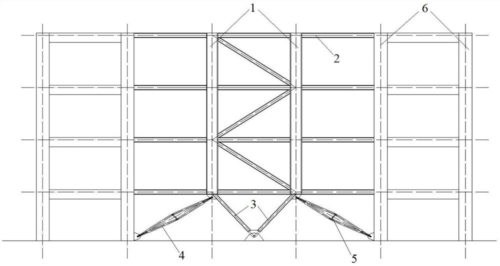 Efficient damping swing wall with scissor type amplifying device