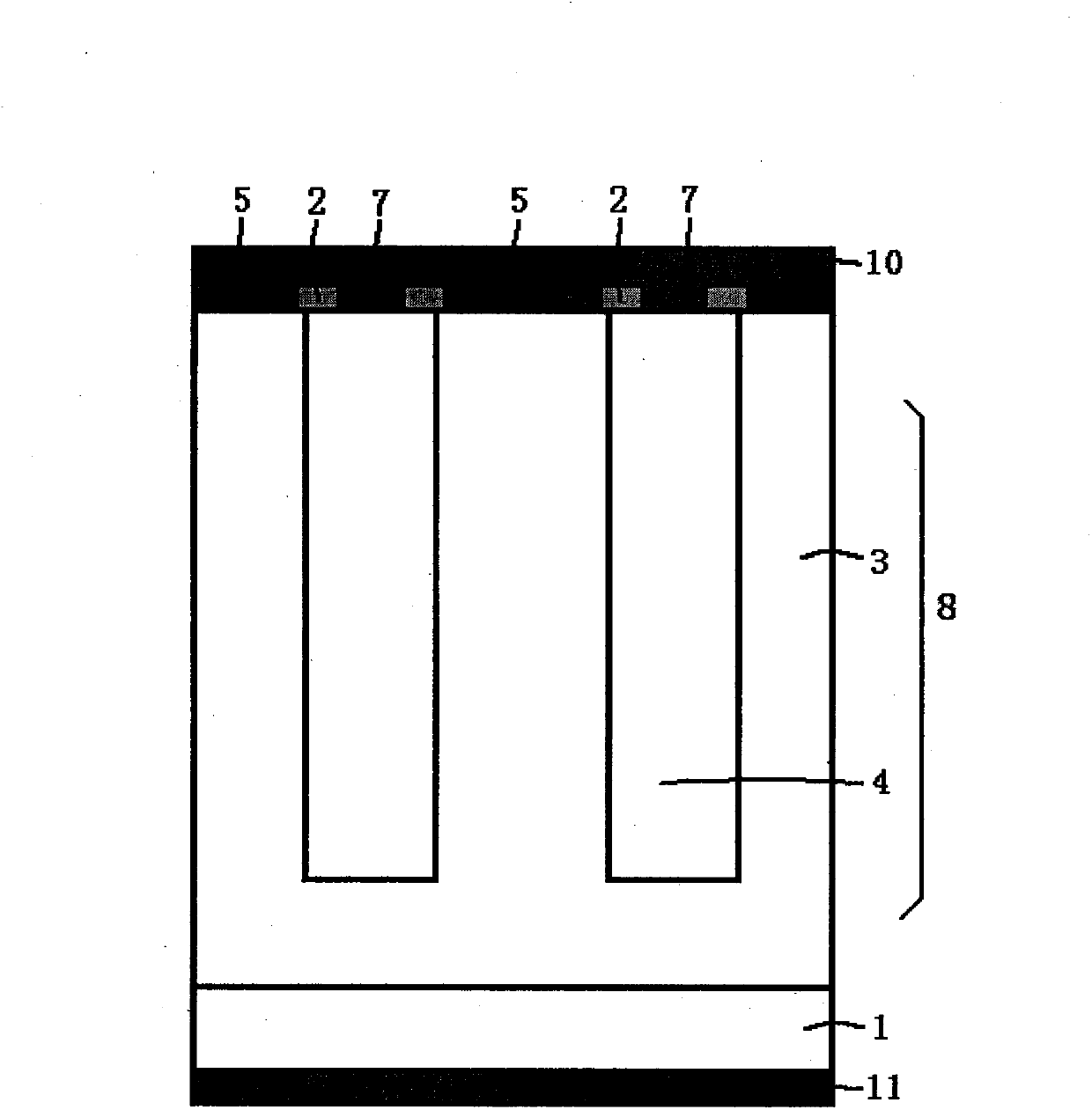 Schottky semiconductor device with super junction and preparation method thereof