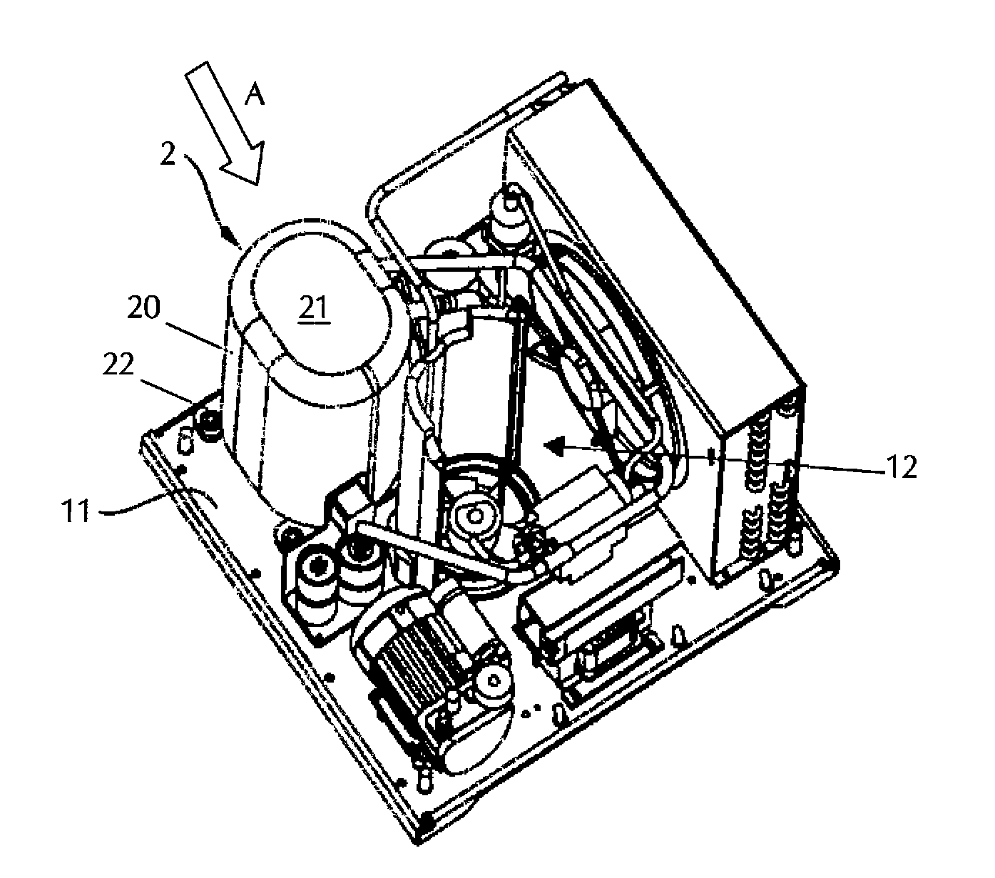 Laboratory centrifuge having insulated compressor