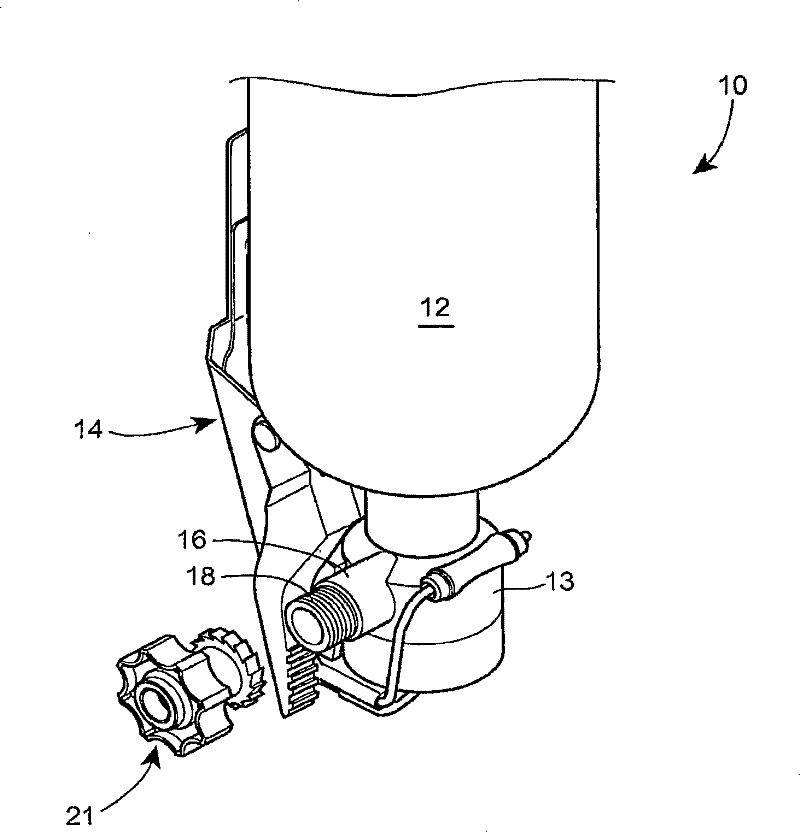 Locking member for a self contained breathing apparatus