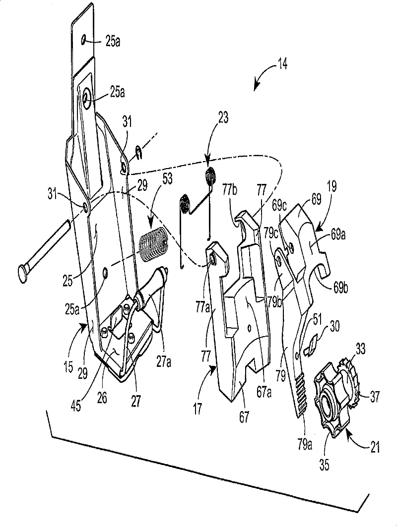 Locking member for a self contained breathing apparatus