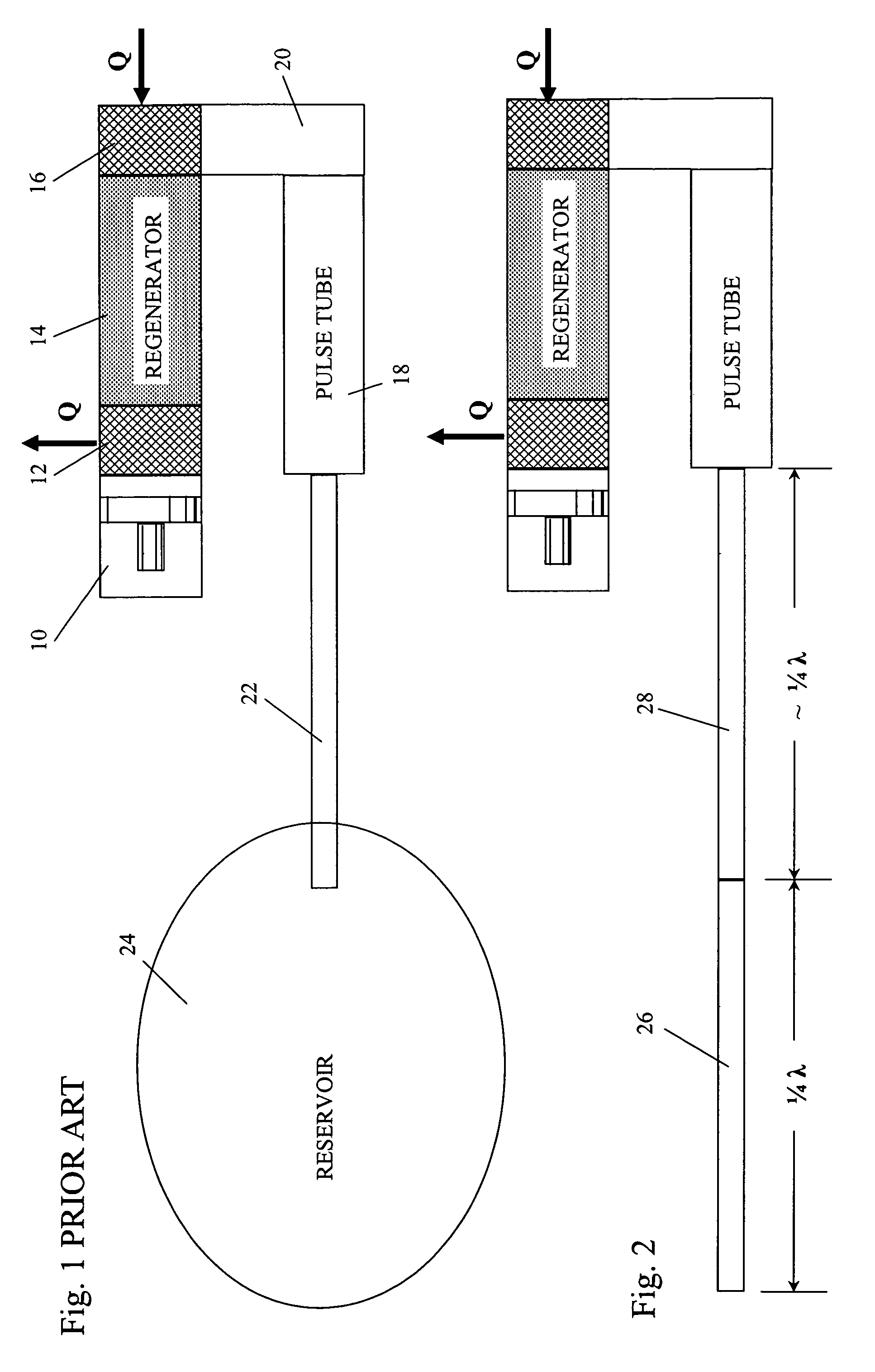 Pulse tube cooler having ¼ wavelength resonator tube instead of reservoir