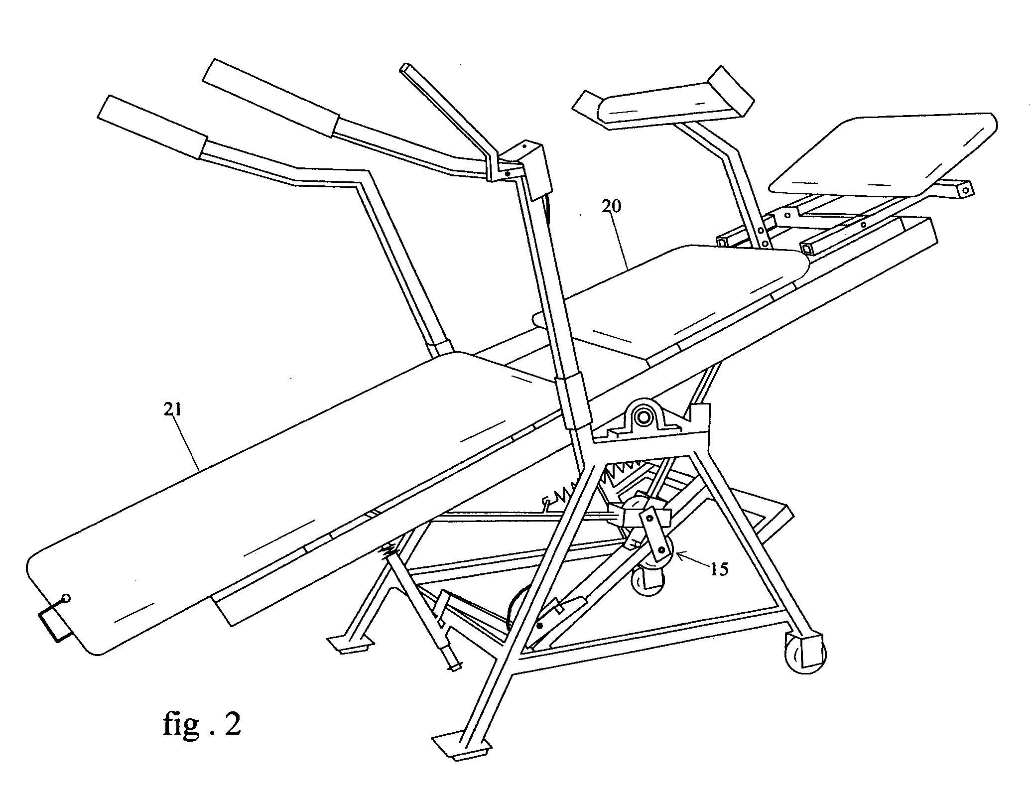 Therapeutic, tilting, split table, traction apparatus for home, office ,or workplace use, manually operated by the user / person, to relieve back pain and /or stretch, lumbar /spine / back muscles before and / or after athletic activity ,bending or lifting type work or sitting all day .Traction / distraction, may be applied, intermittently, using an on-off cycle, or continuously.
