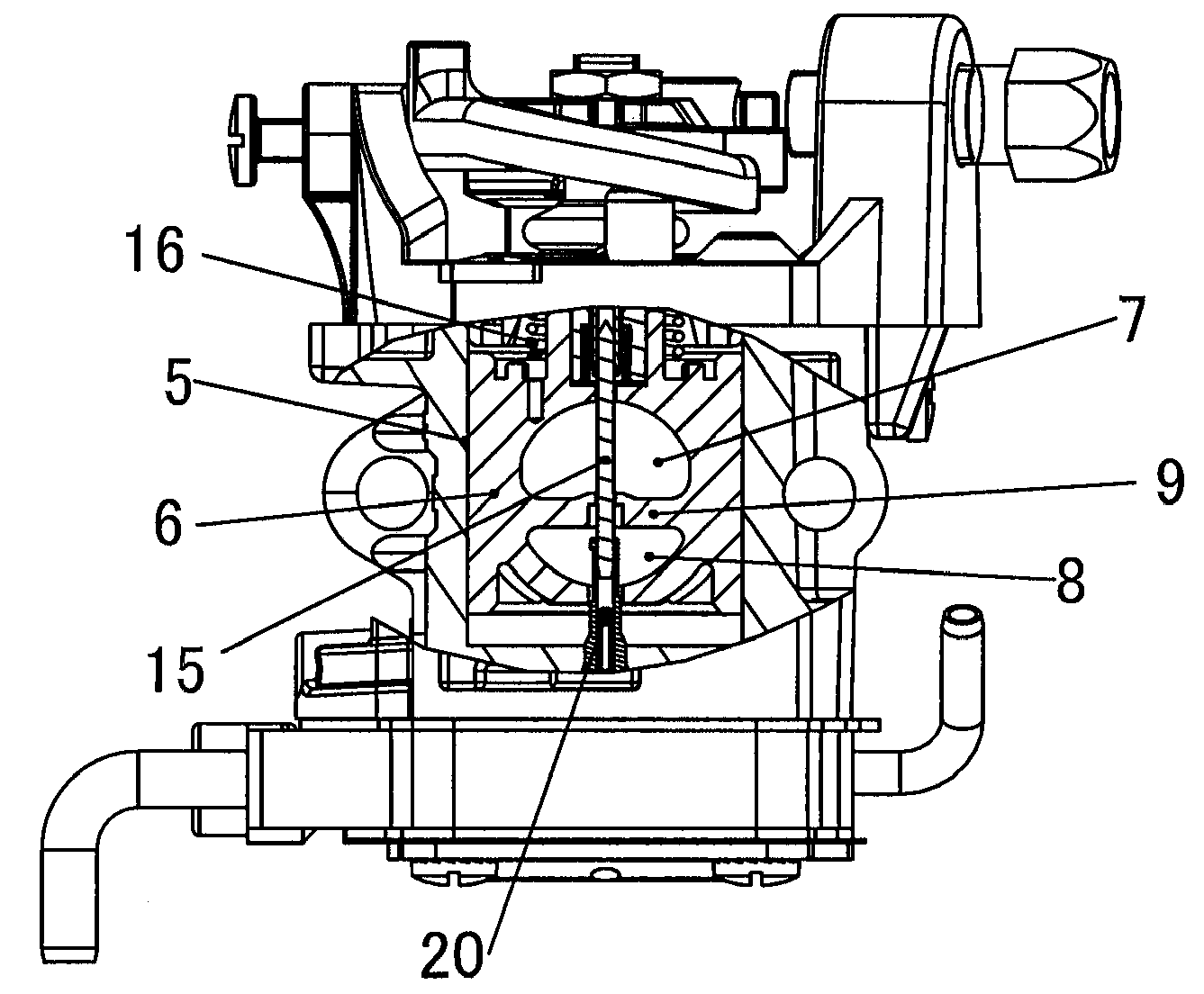 Internal shape of rotor for two-bore rotary carburetor used in stratified scavenging engine