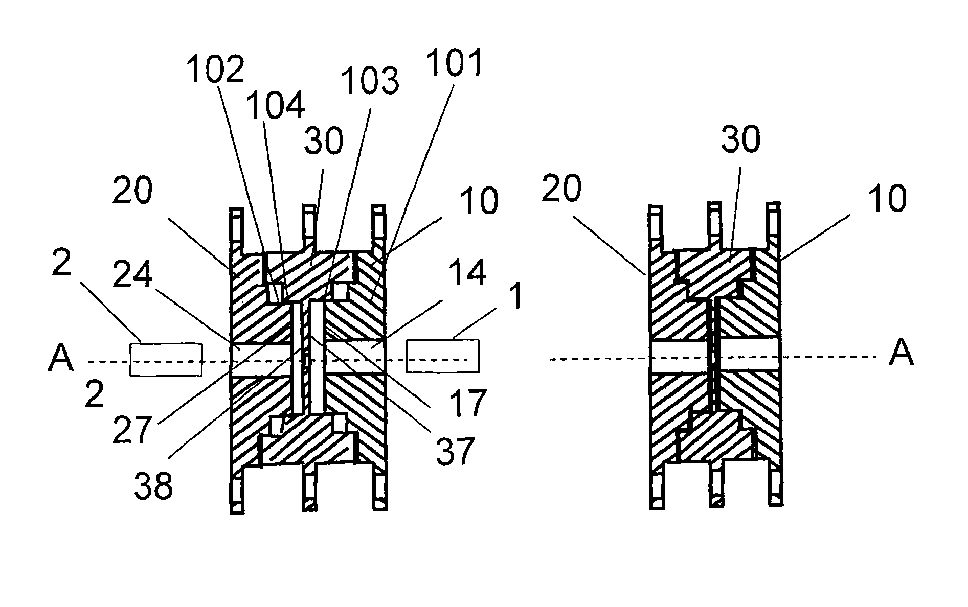 Rotary joint for switchably rotating between a jointed and non-jointed state to provide for polarization rotation