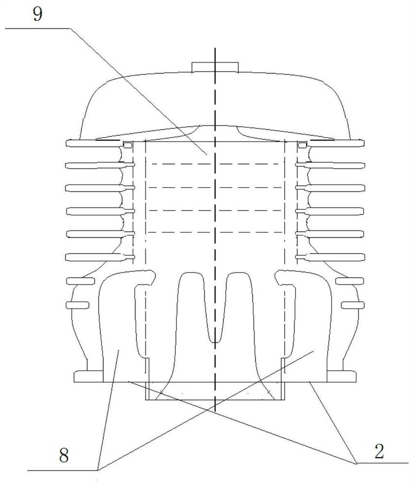 A two-stroke engine with additional pulse exhaust