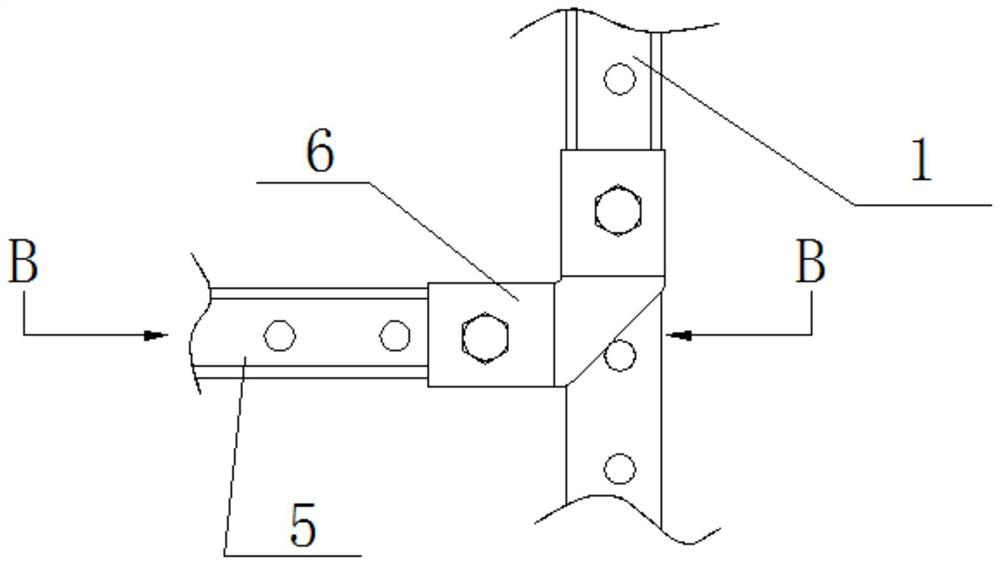 Support and hanger middle supporting arm connecting device