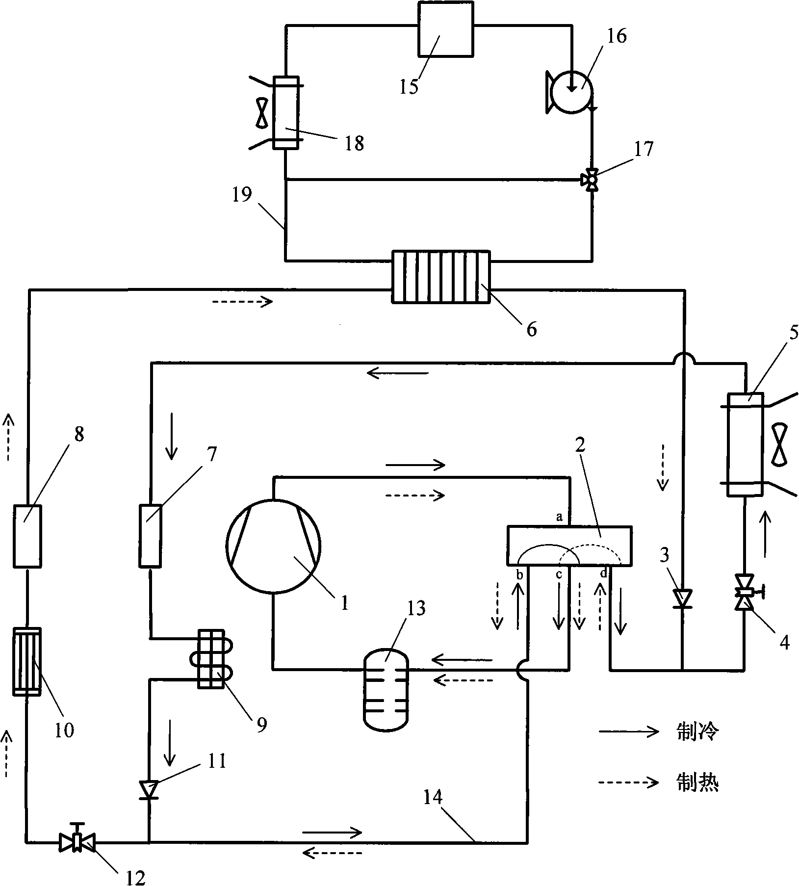 Residual heat pump air conditioner system for fuel-cell vehicle
