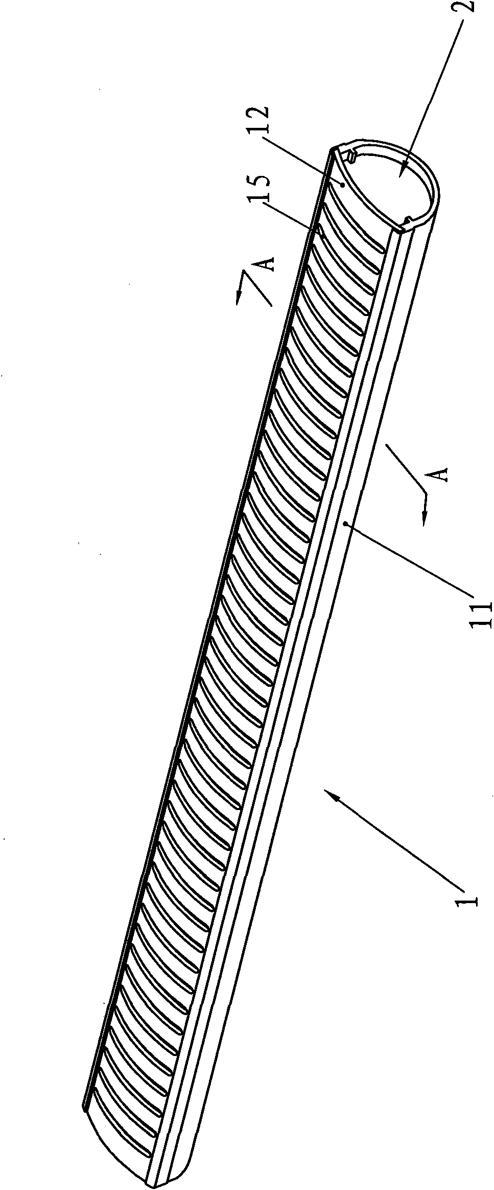 Fastening pattern cutting collecting pipe of parallel flow condenser and processing technique thereof