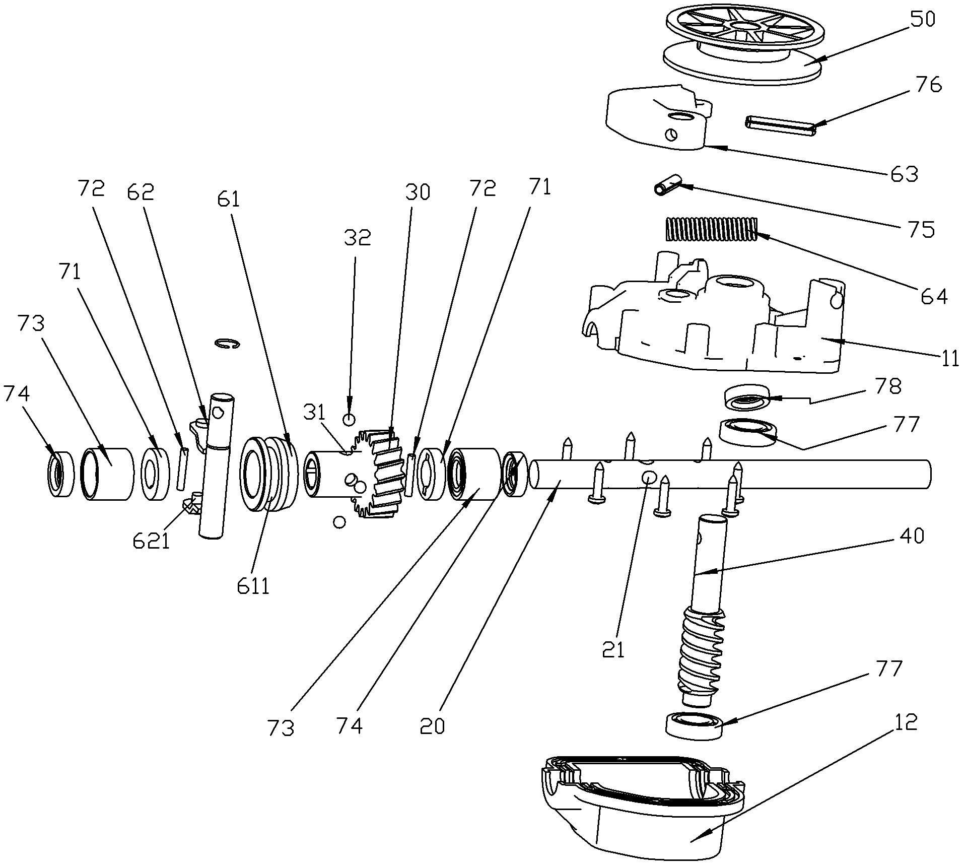 Clutch transmission device of self-propelled mower
