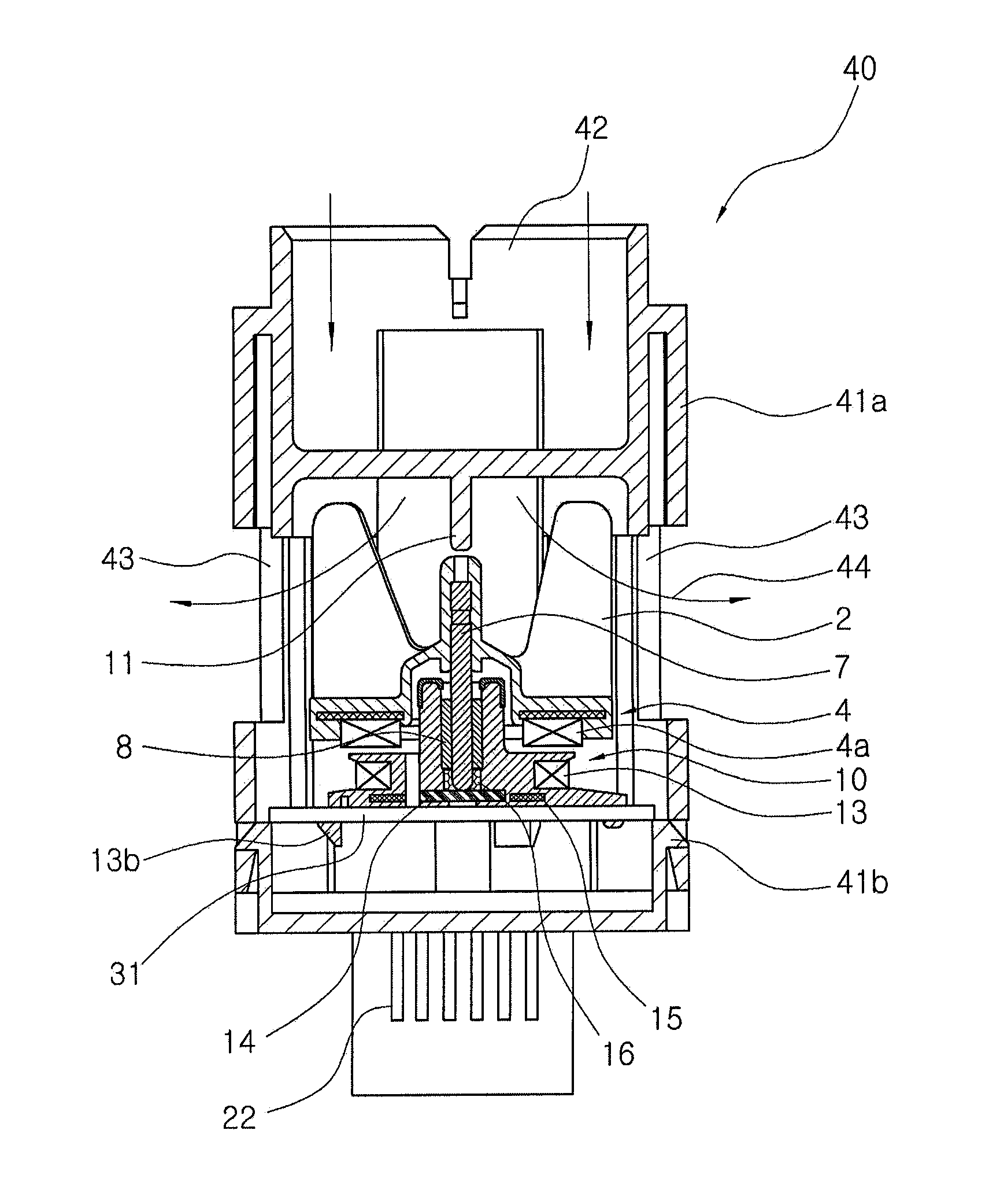 Stator foar aspiration motor, aspiration motor and in-car sensor using the same