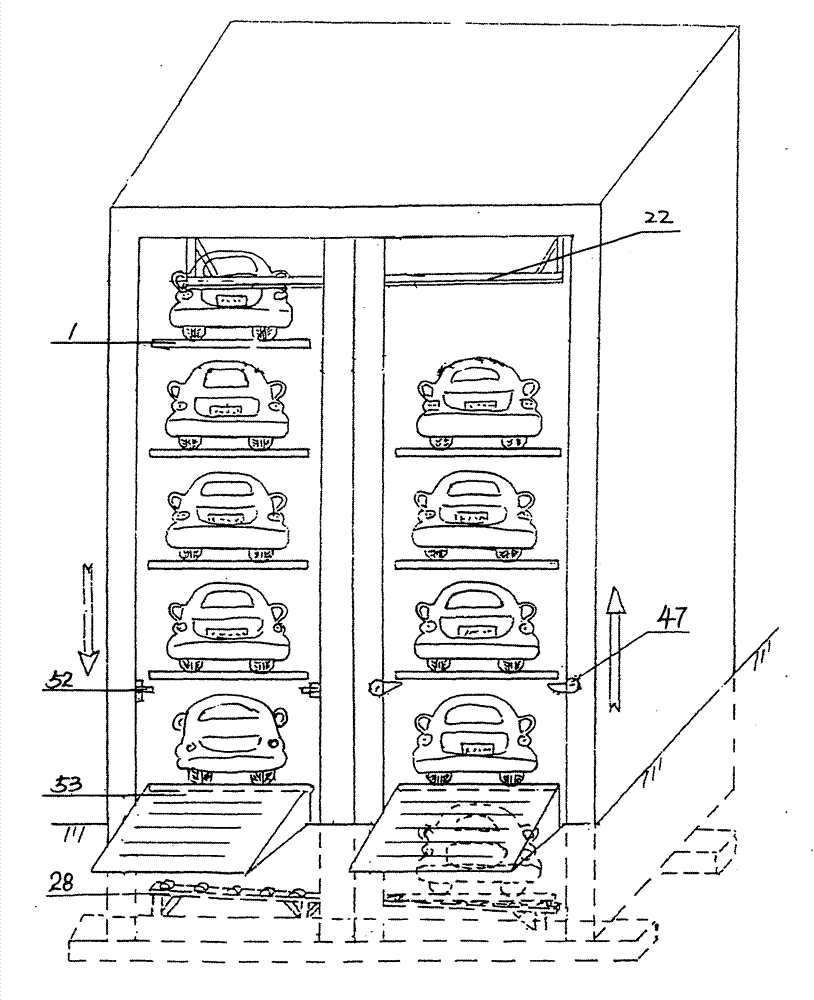 Parallel type avoidance-free stereoscopic parking garage