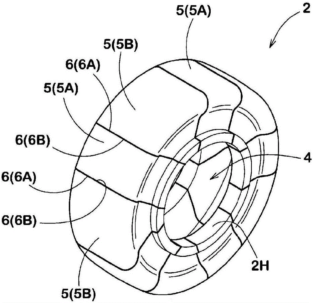 Rigid core for tire forming, and tire manufacturing method using same