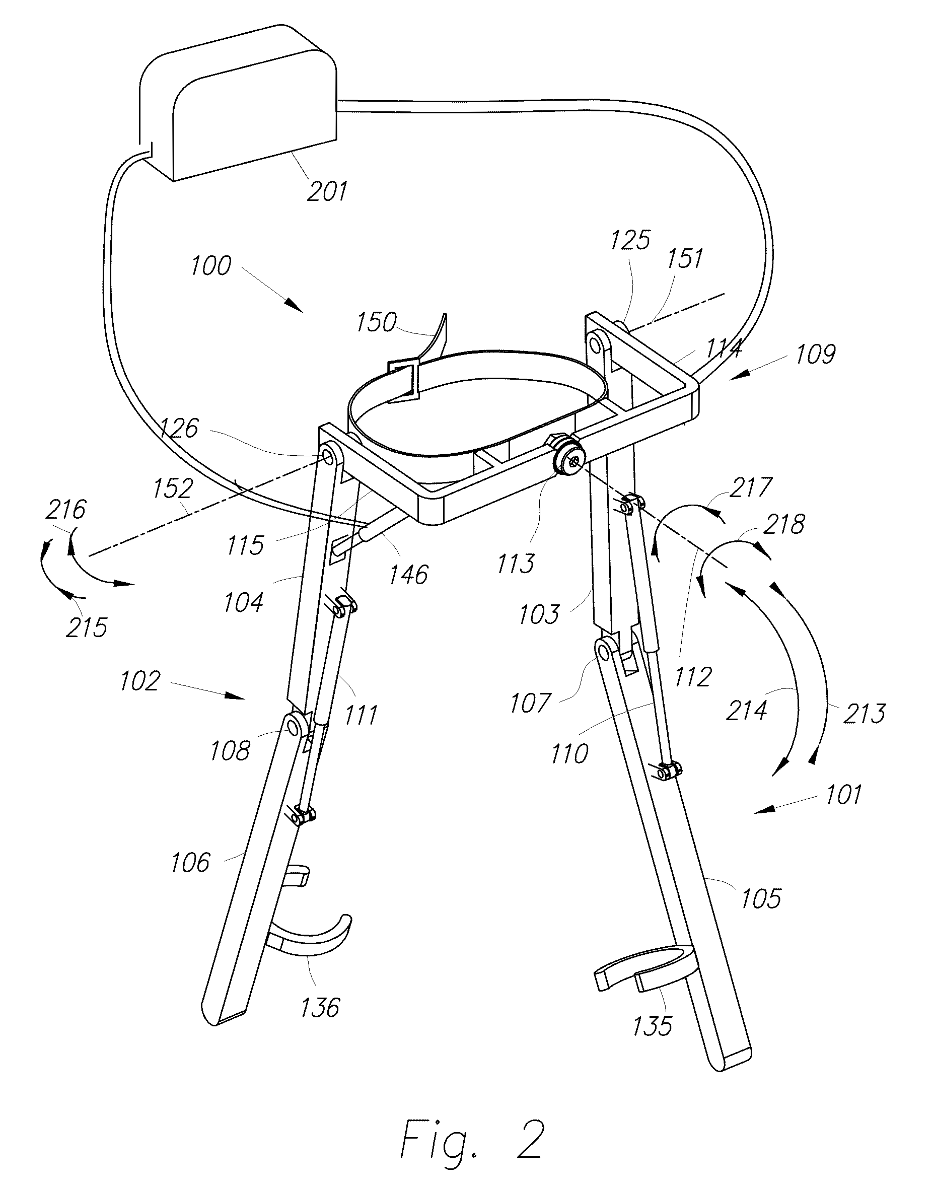 Device and Method for Decreasing Oxygen Consumption of a Person During Steady Walking by Use of a Load-Carrying Exoskeleton