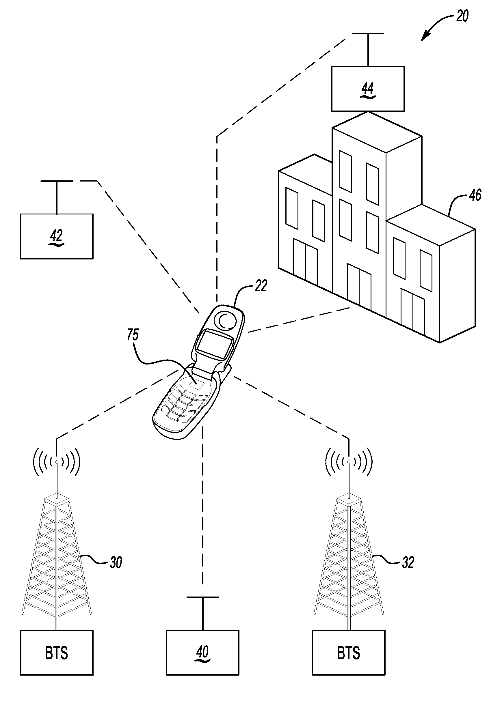 Facilitating mobile station location using a ground-based cellular network