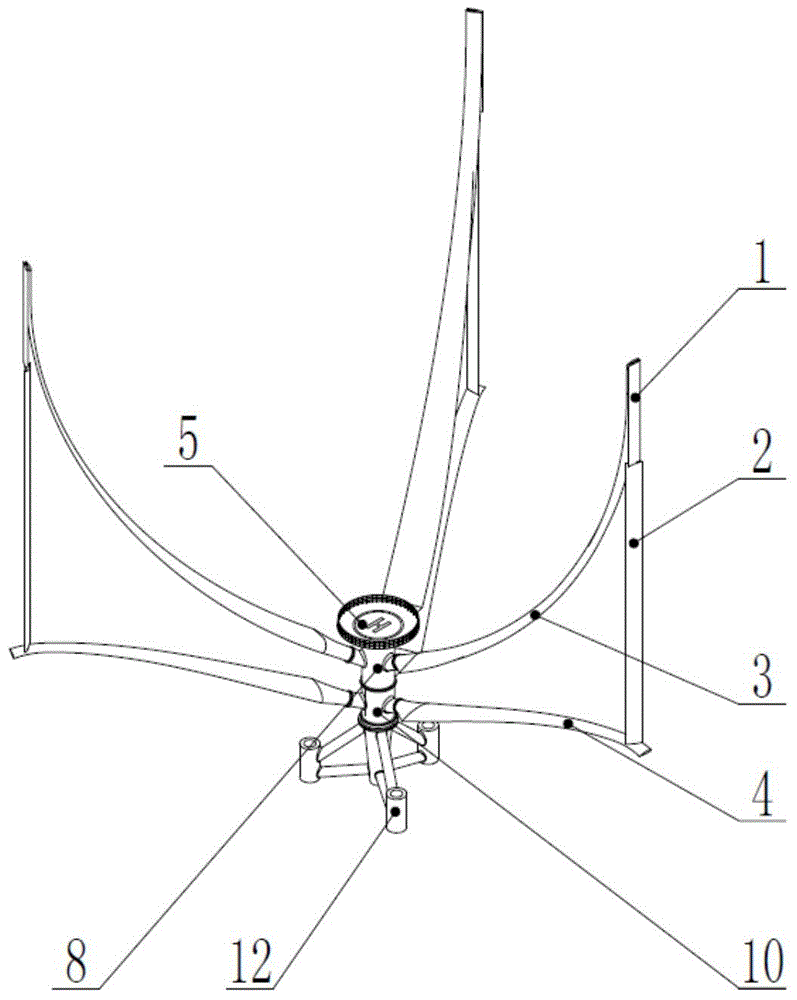 Large offshore perpendicular-axis wind power generator unit