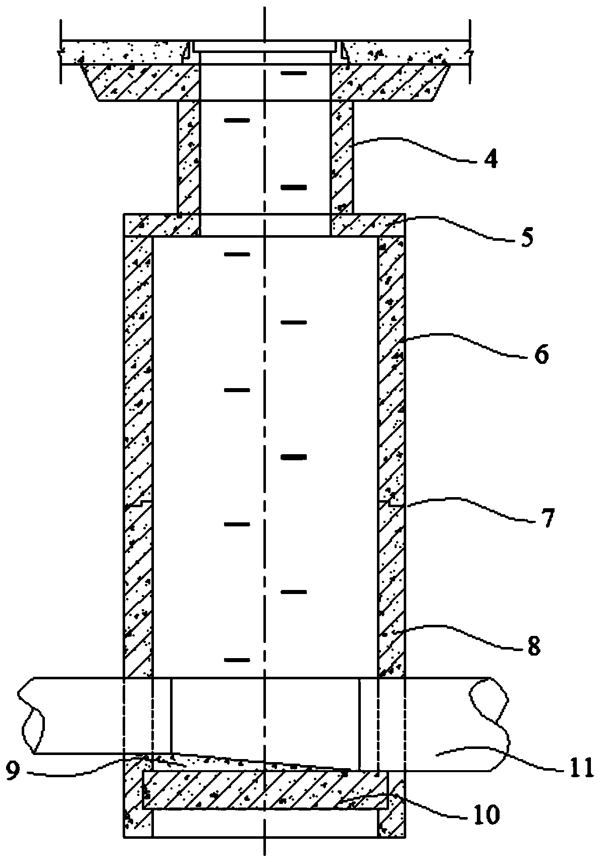 Immersed tube typeinspection well and construction method thereof