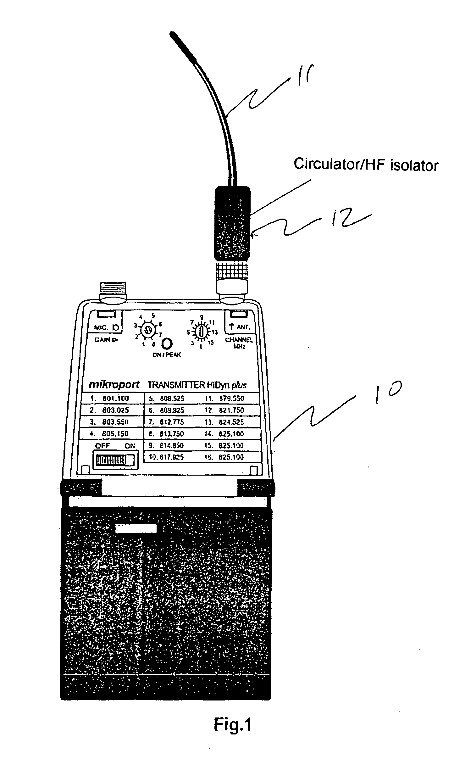 Microphone comprising an hf transmitter